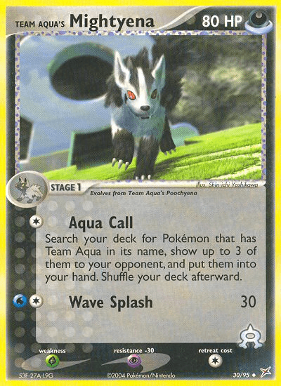 Team Aqua's Mightyena z edície Team Magma vs Team Aqua, karta č.30