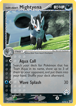 Team Aqua's Mightyena z edície Team Magma vs Team Aqua, karta č.30