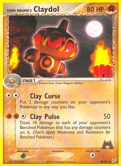 Team Magma's Claydol z edície Team Magma vs Team Aqua, karta č.33