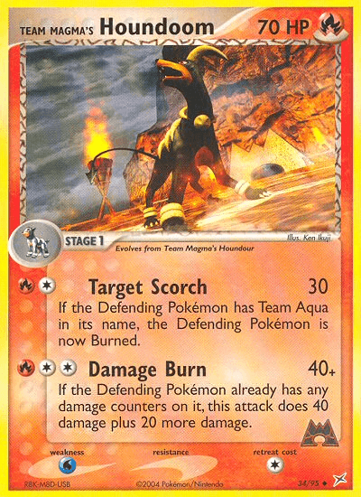 Team Magma's Houndoom z edície Team Magma vs Team Aqua, karta č.34
