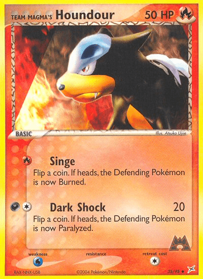 Team Magma's Houndour z edície Team Magma vs Team Aqua, karta č.35