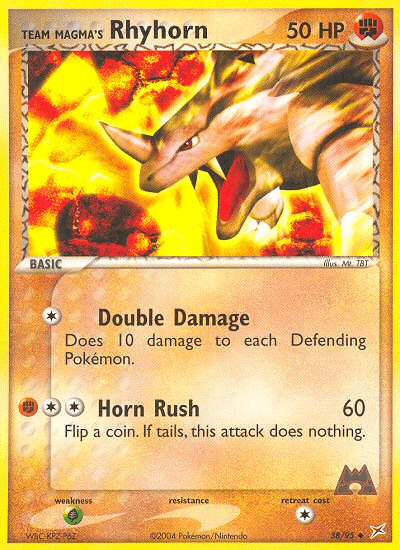Team Magma's Rhyhorn z edície Team Magma vs Team Aqua, karta č.38