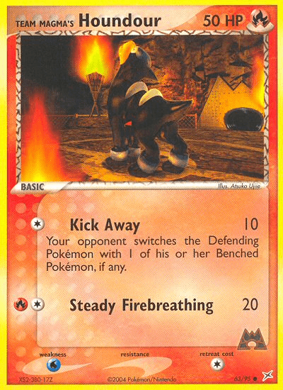 Team Magma's Houndour z edície Team Magma vs Team Aqua, karta č.63