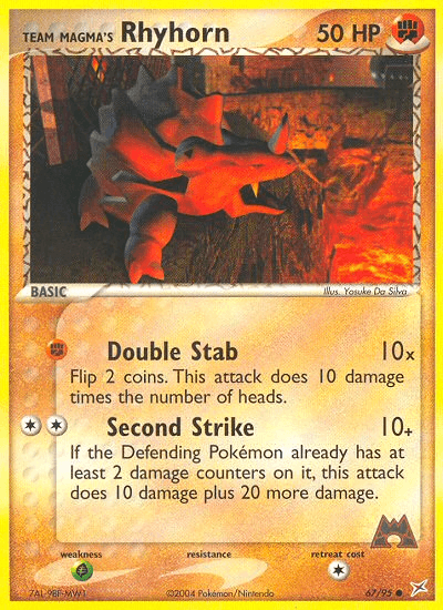 Team Magma's Rhyhorn z edície Team Magma vs Team Aqua, karta č.67