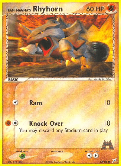 Team Magma's Rhyhorn z edície Team Magma vs Team Aqua, karta č.68