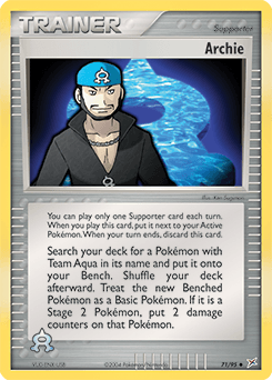 Archie z edície Team Magma vs Team Aqua, karta č.71