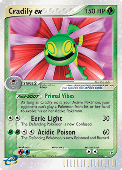 Cradily ex z edície Team Magma vs Team Aqua, karta č.90