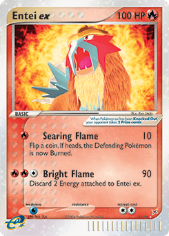 Entei ex z edície Team Magma vs Team Aqua, karta č.91