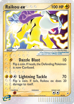 Raikou ex z edície Team Magma vs Team Aqua, karta č.92