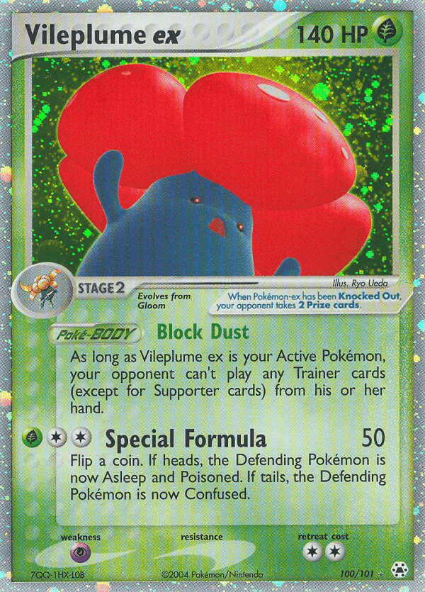 Vileplume ex z edície Hidden Legends, karta č.100