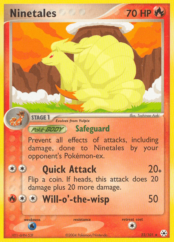Ninetales z edície Hidden Legends, karta č.22