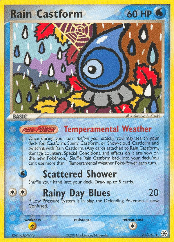 Rain Castform z edície Hidden Legends, karta č.23