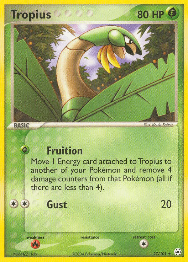Tropius z edície Hidden Legends, karta č.27