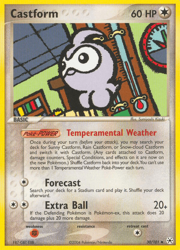 Castform z edície Hidden Legends, karta č.30