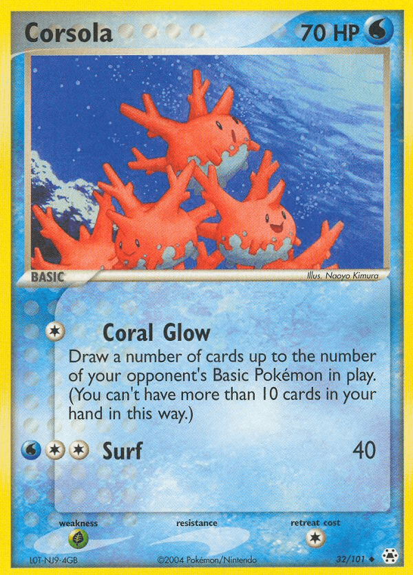 Corsola z edície Hidden Legends, karta č.32