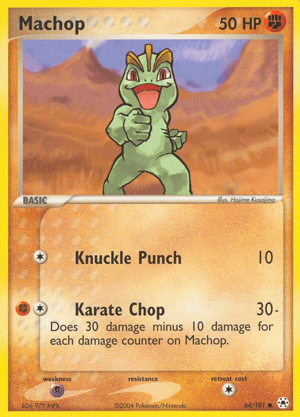 Machop z edície Hidden Legends, karta č.64