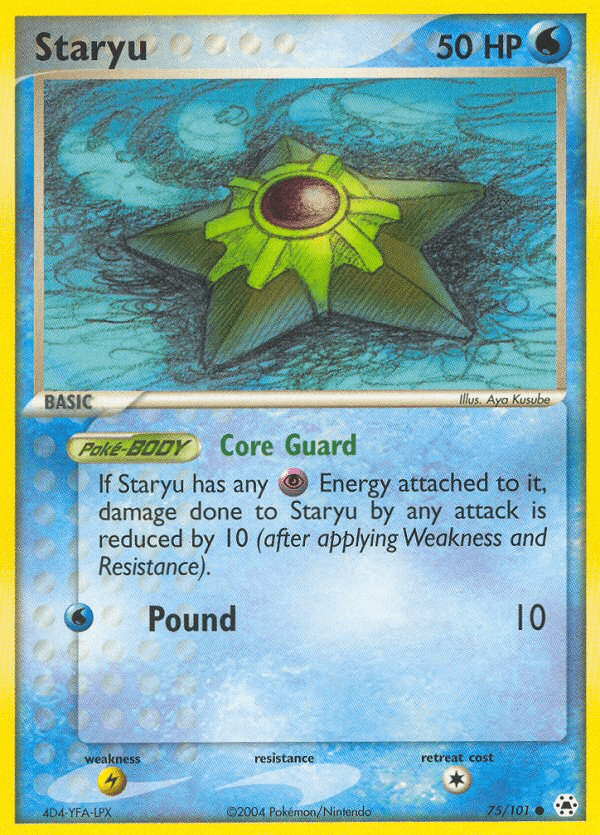 Staryu z edície Hidden Legends, karta č.75