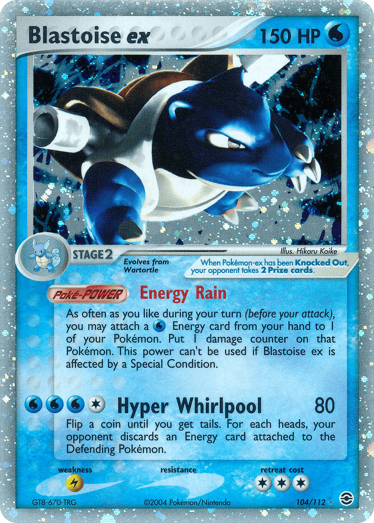 Blastoise ex z edície FireRed & LeafGreen, karta č.104