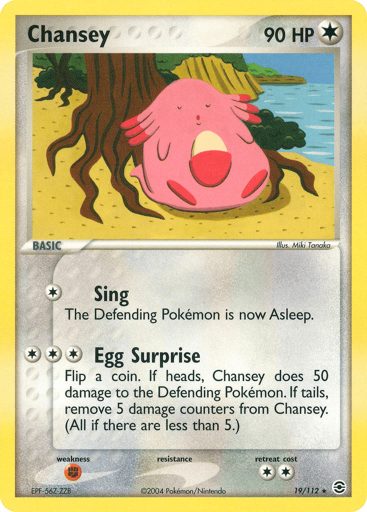Chansey z edície FireRed & LeafGreen, karta č.19