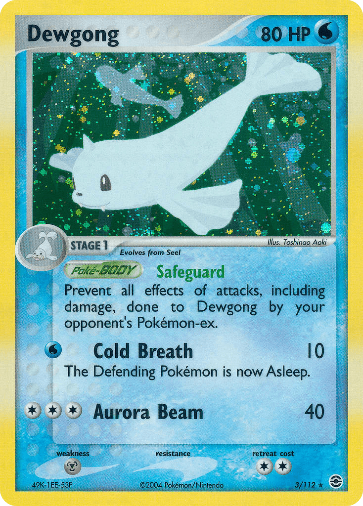 Dewgong z edície FireRed & LeafGreen, karta č.3