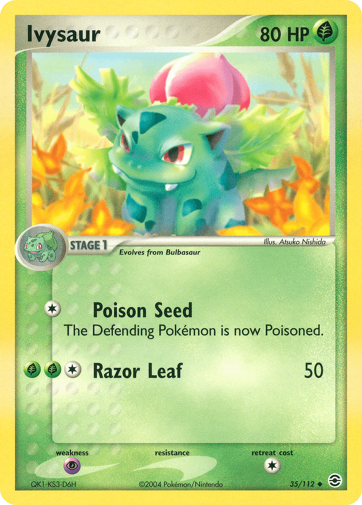Ivysaur z edície FireRed & LeafGreen, karta č.35