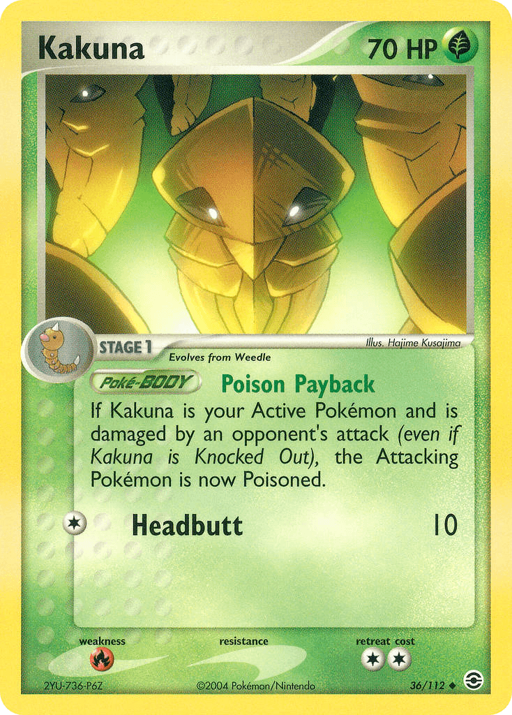 Kakuna z edície FireRed & LeafGreen, karta č.36