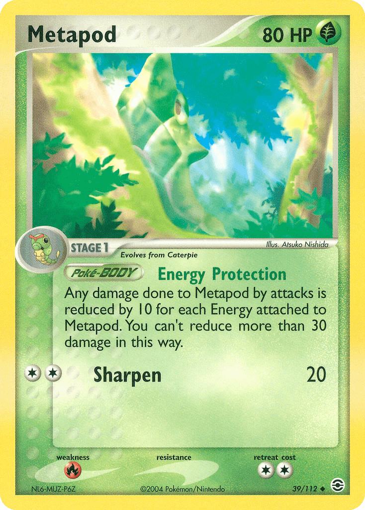 Metapod z edície FireRed & LeafGreen, karta č.39