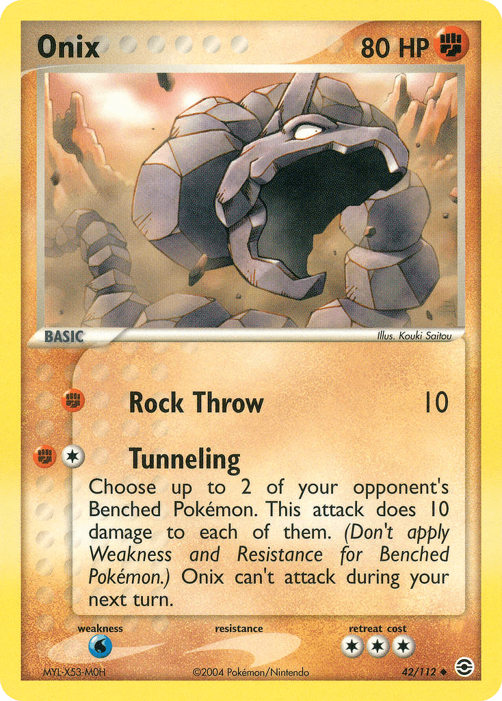 Onix z edície FireRed & LeafGreen, karta č.42