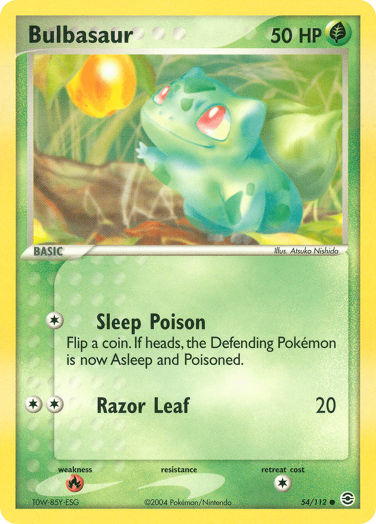 Bulbasaur z edície FireRed & LeafGreen, karta č.54