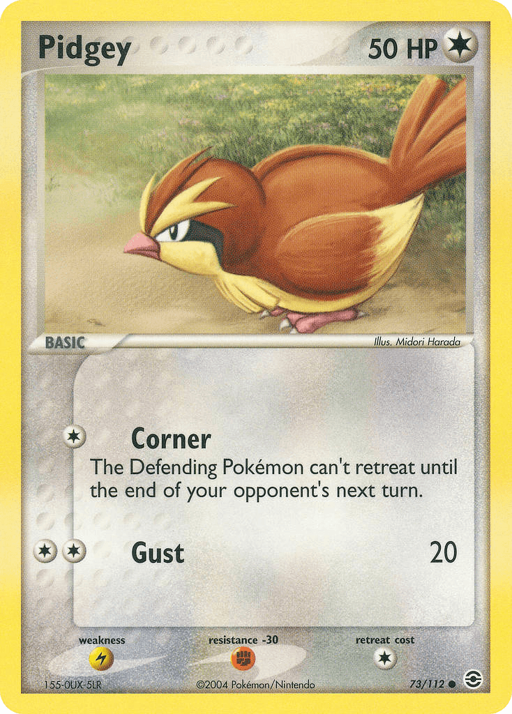 Pidgey z edície FireRed & LeafGreen, karta č.73