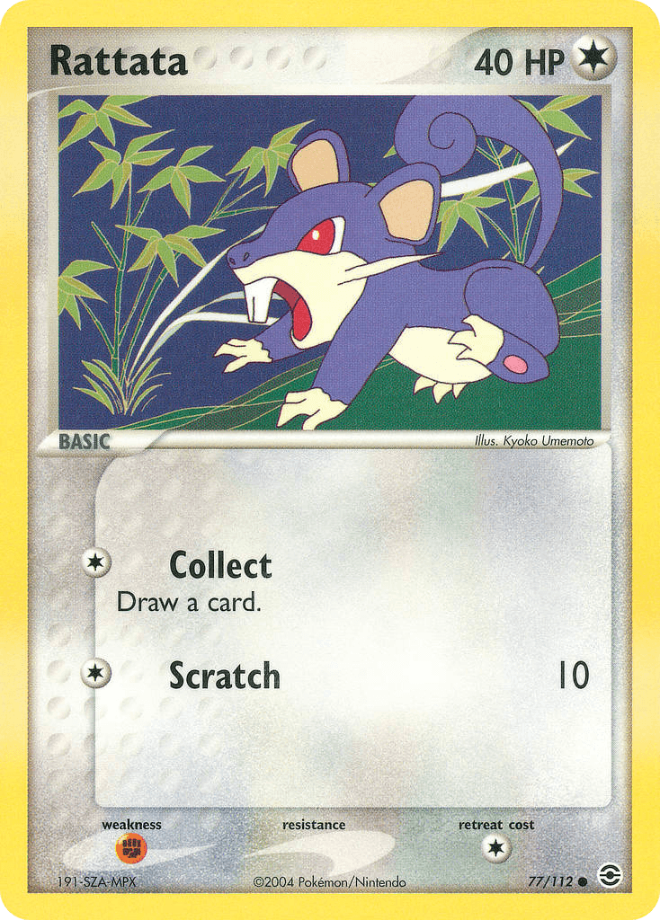 Rattata z edície FireRed & LeafGreen, karta č.77