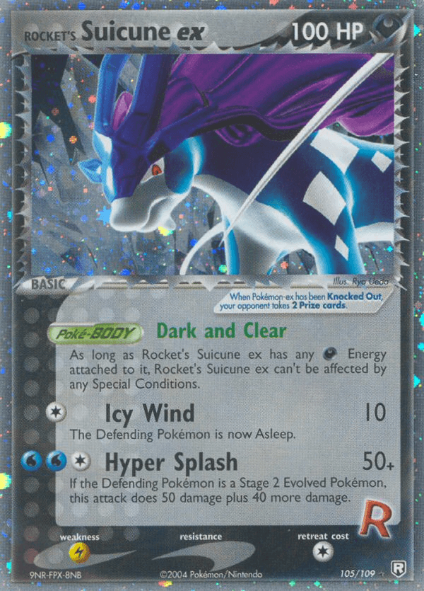Rocket's Suicune ex z edície Team Rocket Returns, karta č.105