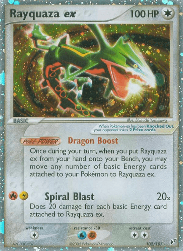Rayquaza ex z edície Deoxys, karta č.102