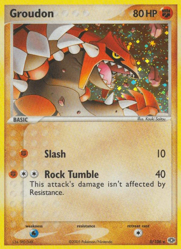 Groudon z edície Emerald, karta č.5