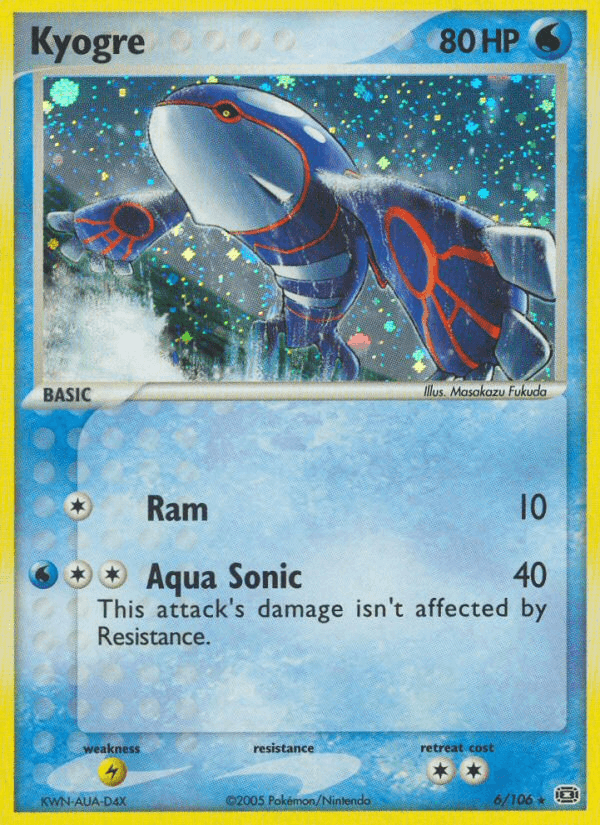 Kyogre z edície Emerald, karta č.6