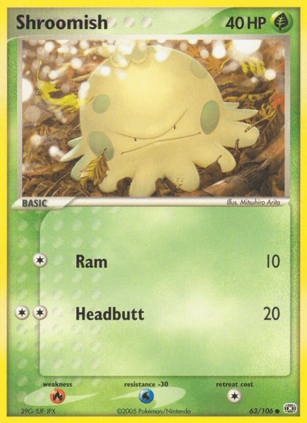 Shroomish z edície Emerald, karta č.63