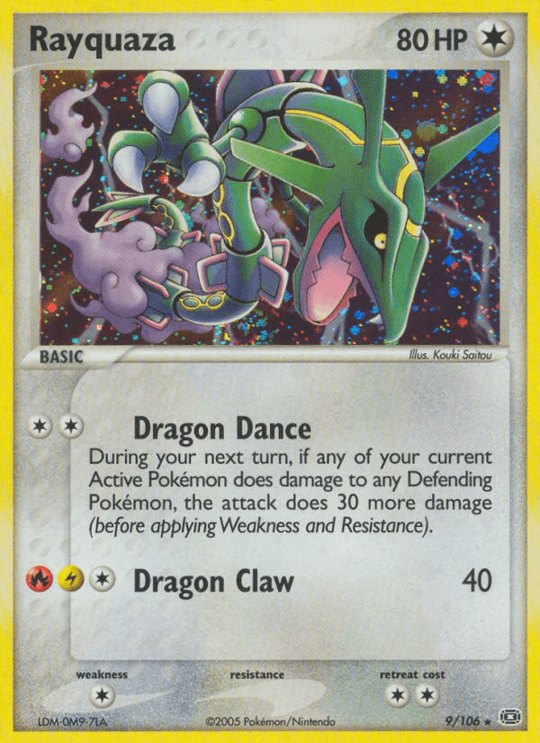 Rayquaza z edície Emerald, karta č.9