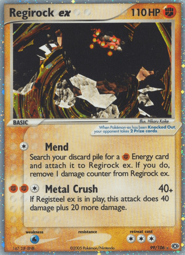 Regirock ex z edície Emerald, karta č.99