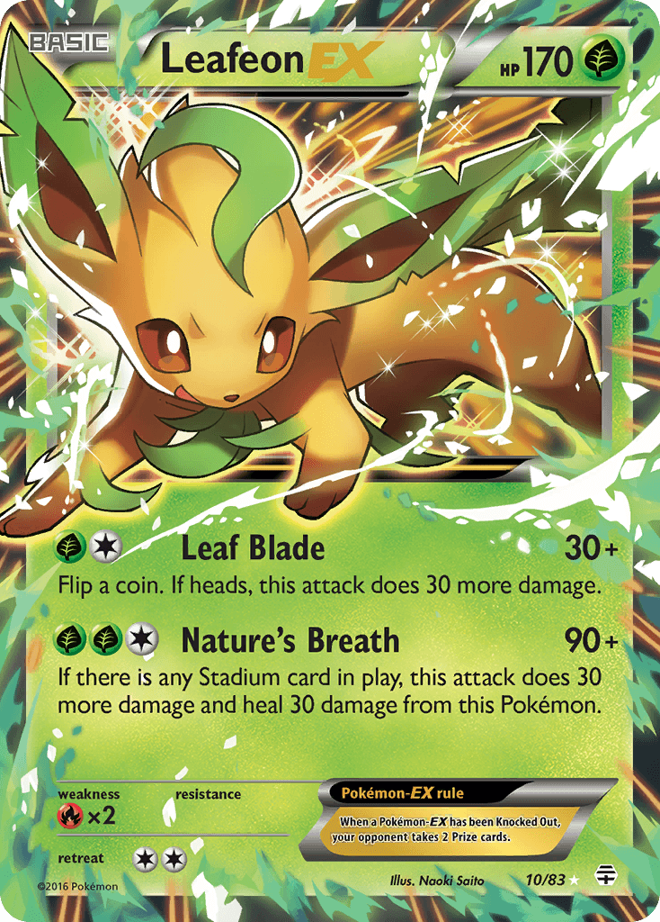 Leafeon-EX z edície Generations, karta č.10