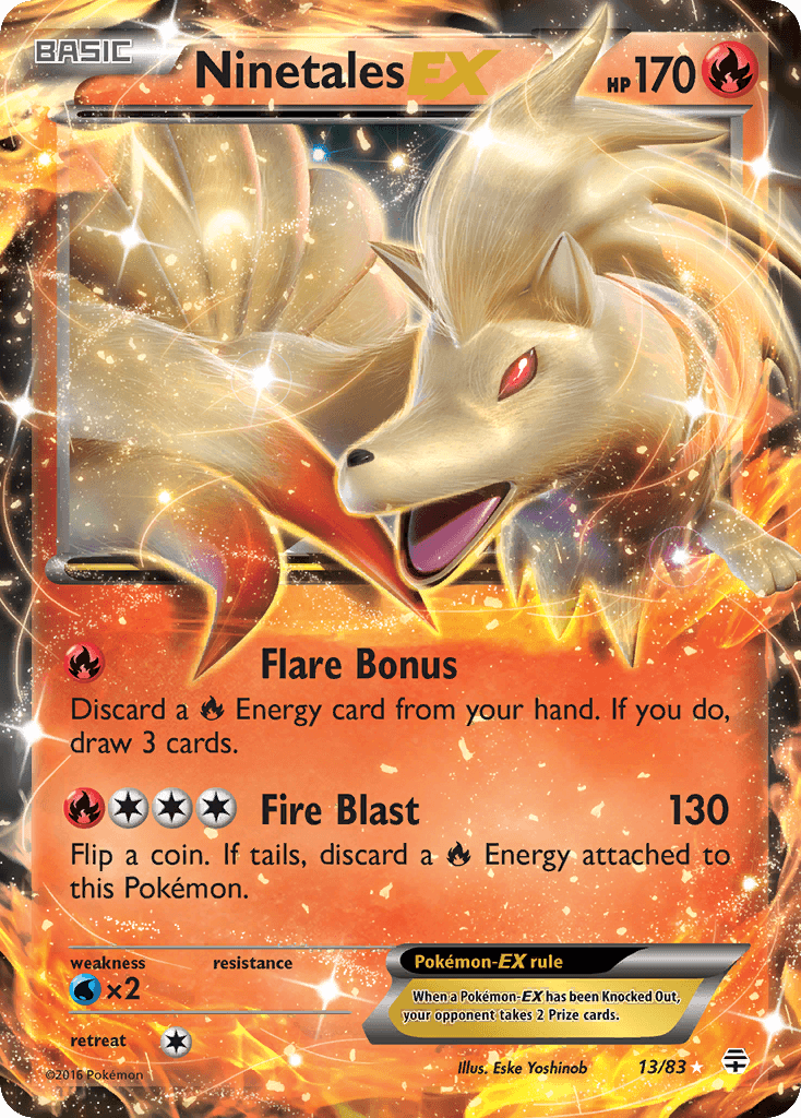 Ninetales-EX z edície Generations, karta č.13