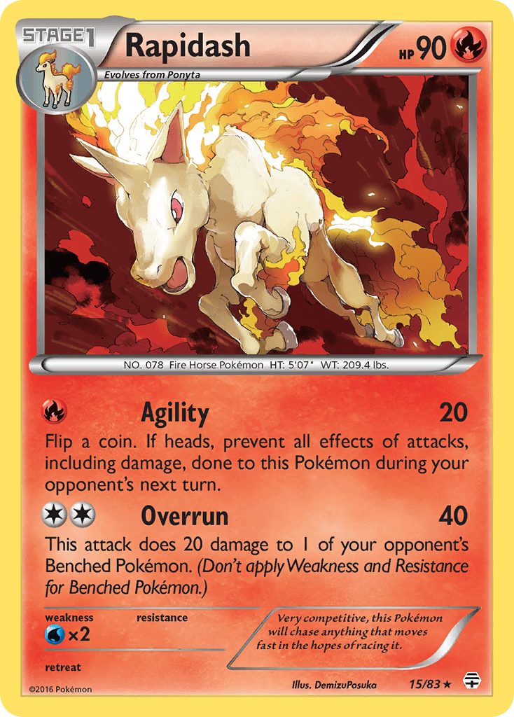 Rapidash z edície Generations, karta č.15