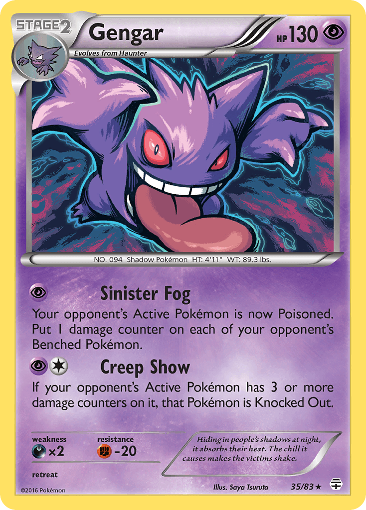 Gengar z edície Generations, karta č.35