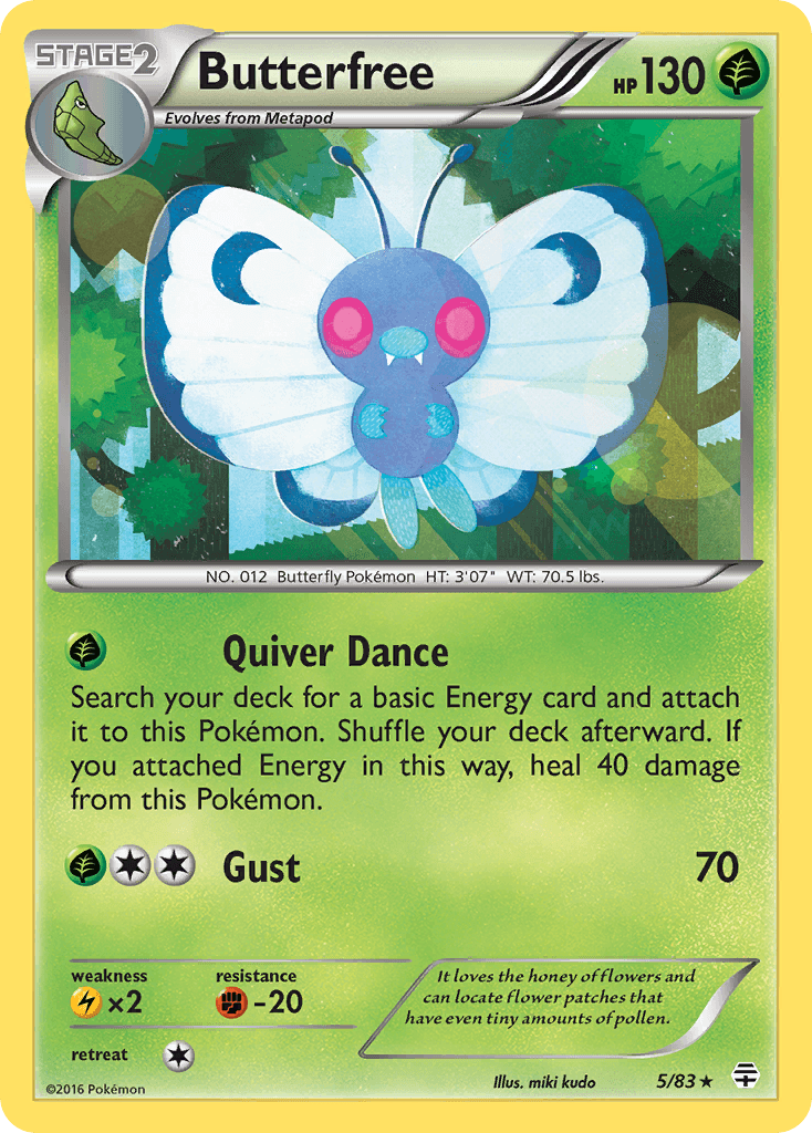 Butterfree z edície Generations, karta č.5