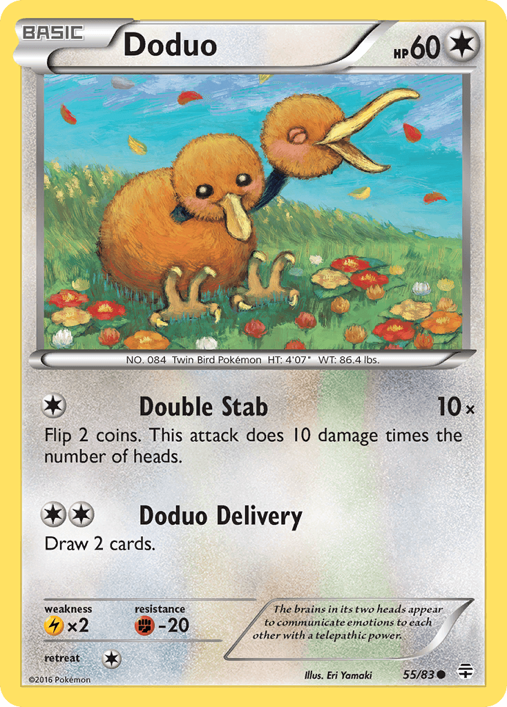 Doduo z edície Generations, karta č.55