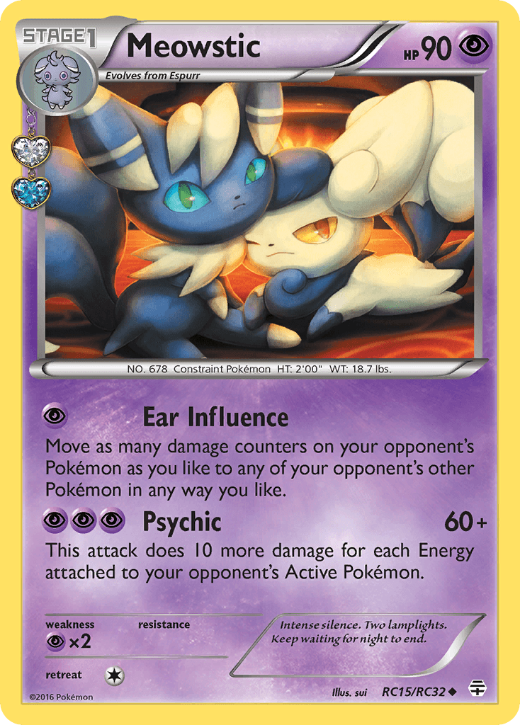 Meowstic z edície Generations, karta č.RC15