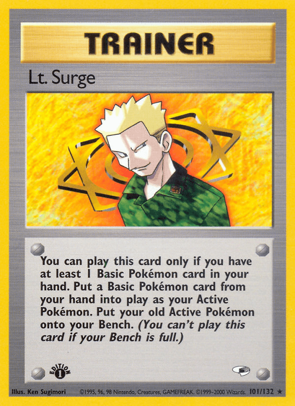 Lt. Surge z edície Gym Heroes, karta č.101