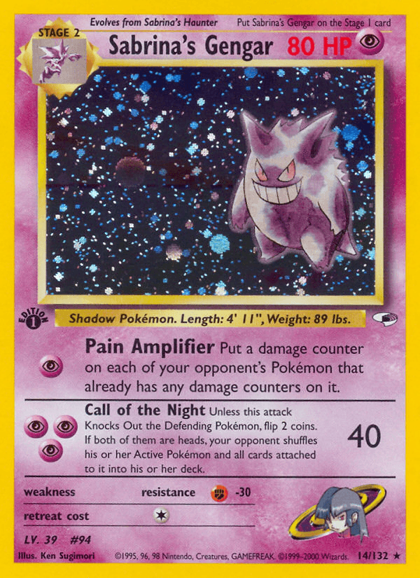 Sabrina's Gengar z edície Gym Heroes, karta č.14