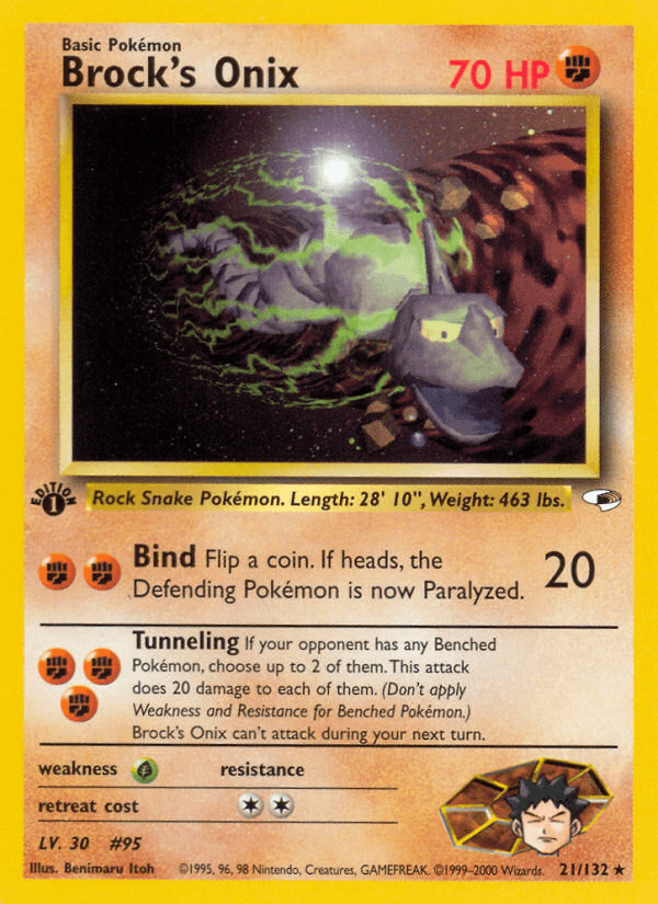 Brock's Onix z edície Gym Heroes, karta č.21