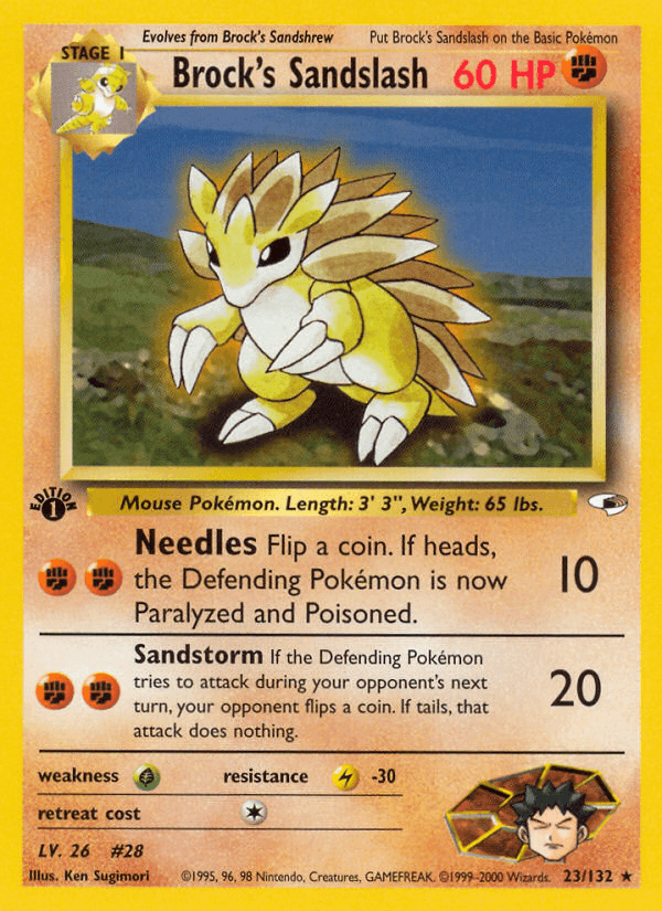 Brock's Sandslash z edície Gym Heroes, karta č.23