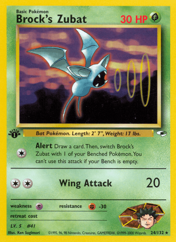 Brock's Zubat z edície Gym Heroes, karta č.24